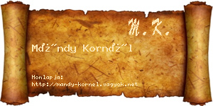 Mándy Kornél névjegykártya