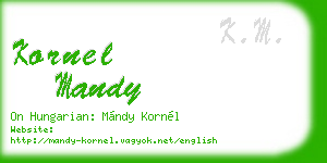 kornel mandy business card