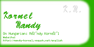 kornel mandy business card